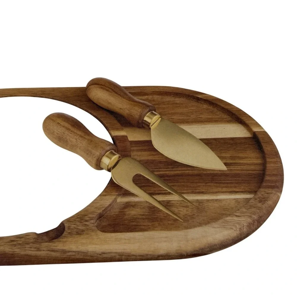 Twine Living Co Gourmet Wood & Ceramic Cheese Board Gift Set –‎ New